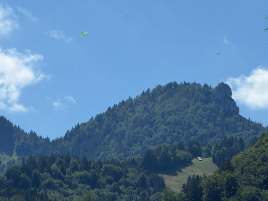 Blick auf den Start und Flori in der Luft