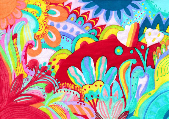 266 - Filzstift auf Papier, 15 x 21 cm, 2025