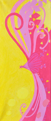 168, Blütenwirbel, Acryl auf Leinwand, 20 x 50 cm, 2022