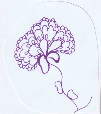 71 - Große Blume, Filzstift auf Papier, 7,5 x 8,5 cm, 2017