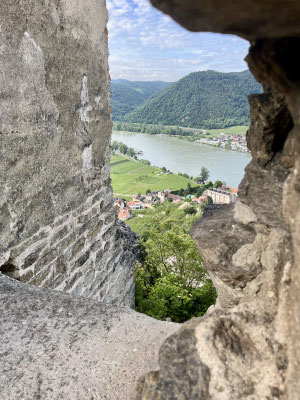 Ausblick auf das wunderschöne Donautal in Dürnstein