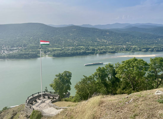 Die AMADEUS Riva fährt in Visegrad an uns vorbei