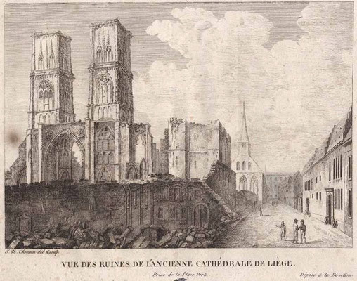 Liège, ruines de l'ancienne cathédrale / Abbeville, Musée Boucher-de-Perthes