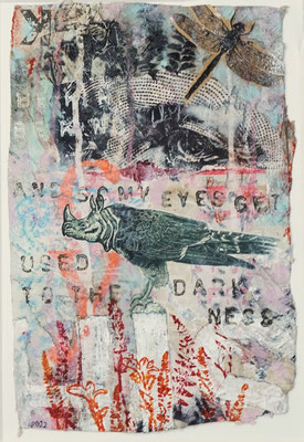 "Eyes get used to the darkness", ca. 27 x 19 cm auf Leinwand