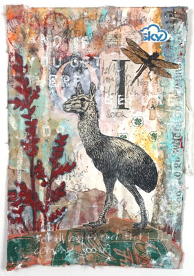 "Tell all my friends that I am coming soon",  ca. 27 x 19 cm auf Leinwand