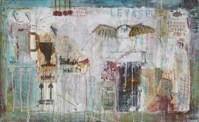 "Der Beginn des Fluges", 80 x 130 cm auf Leinwand 