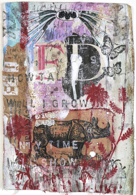 "How tall will I grow? (only time will show)",  ca. 27 x 19 cm auf Leinwand