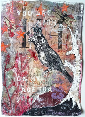 "You are high on my agenda", ca. 27 x 19 cm auf Leinwand