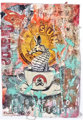 "It is safer to be outside", ca. 27 x 19 cm auf Leinwand