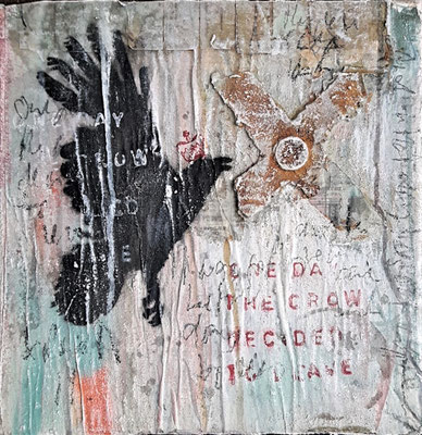 "Crow I", 30 x30 cm auf Leinwand