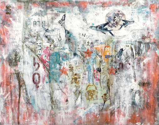 "Where fishes go", 110 x 140 cm auf Leinwand