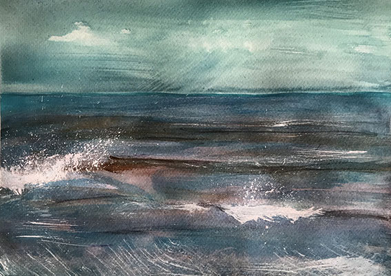 Seascape 2, A4 limited edition print in 16x12in white mount