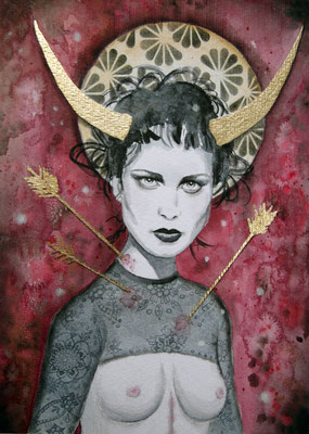 Stärke der Frau, 24x32cm, Mixed Media, 2020