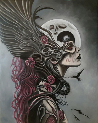 Veränderung, 40x50cm, 2023, Freiheit braucht Mut. Zwischen Sehnsucht und Angst wächst der nächste Schritt.