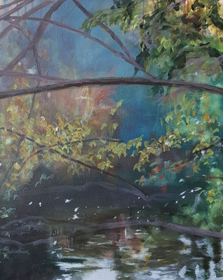 Waterworks - inside & outside III/1, 2021, acrylic on canvas, 50 x 40 cm