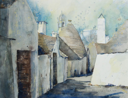 Regina Wuschek, Alberobello, Apulien,  Aquarell