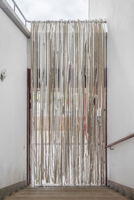 Intro II, dimensions variable, canvas strips, 2020 (Photography: João Neves)