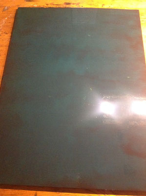 Tableau 2/ 2 couches de bleu de cobalt sur fond noir