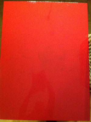 Tableau 1/ 2 couches de cadmiun rouge sur fond noir