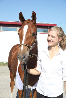 Hengstfohlenchampion Cantaro vom Sagenhof mit Züchterin Jenny Kathriner