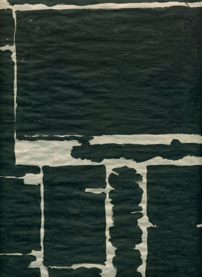 "Un jour en noir" p.14 huile sur papier "Libération" du 22 avril 2002 40x28cm. 
