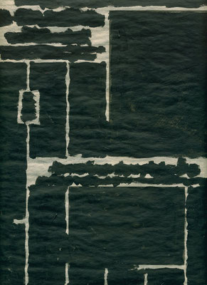 "Un jour en noir" p.8 huile sur papier "Libération" du 22 avril 2002 40x28cm. 