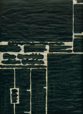 "Un jour en noir" p.21 huile sur papier "Libération" du 22 avril 2002 40x28cm.