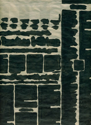 "Un jour en noir" p.3 huile sur papier "Libération" du 22 avril 2002 40x28cm. 