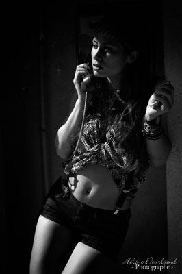 shooting photo en extérieur en noir et blanc dans les Yvelines