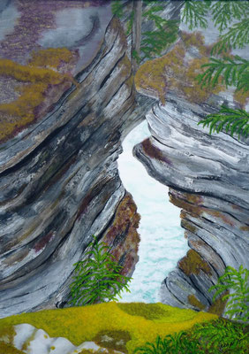 Athabasca Falls in British Columbia, Canada, 2015  50x70