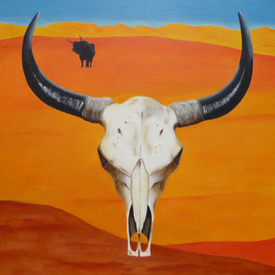 Schedel stier, 2018  70x70