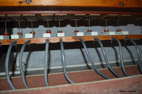 détail sur le système pneumatique de pédale