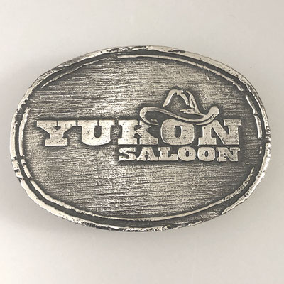 Anfertigung von Gürtelschnalle / Buckle für "Yukom Saloon". Echte Handarbeit aus Messing mit antik vernickelter Oberfläche. - schnallenkunst
