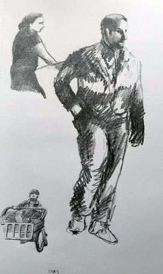 SKIZZEN Graphit auf Papier -30 x 40 cm