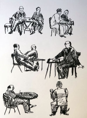 MÄNNER-I Tusche auf Papier -30 x 40 cm