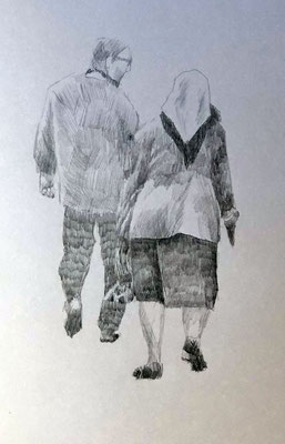 PAAR IN SHKODER Graphit auf Papier - 30 x 40 cm