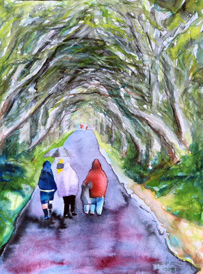 DARK HEDGES Aquarell auf Papier 48 x 36 cm