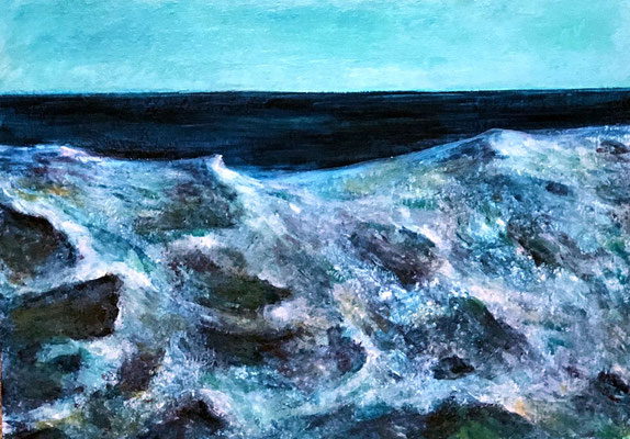 CORNISH SEA Acryl auf Karton - 17 x 24 cm