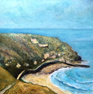 CORNISH COVE Acryl und Gouache auf Leinwand - 40 x 40 cm