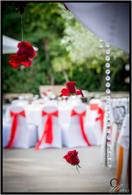 roses rouge mariage rouge et blanc pampilles