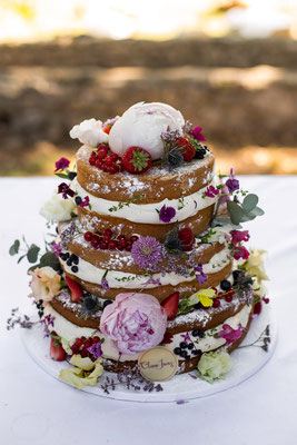 naked cake mariage fruits fleurs Clara Jung