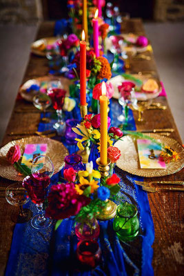 inspiration décoration table mariage coloré mexicain