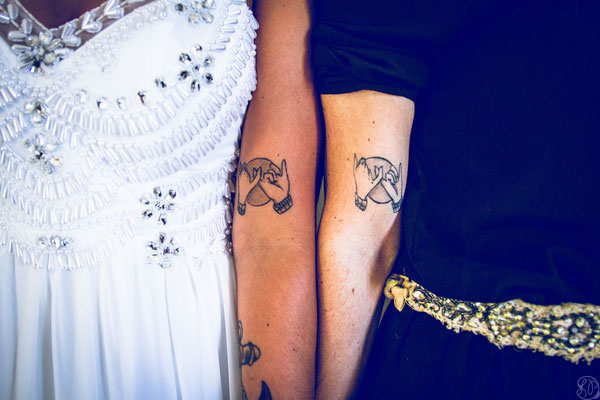 tatouages mariés mariage rock