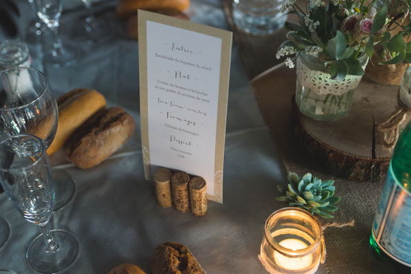 décoration mariage champêtre table menu
