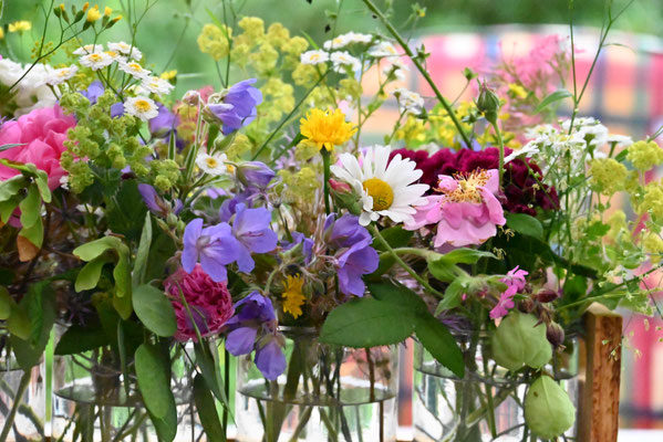 Wie aus dem Bauerngarten oder in diesem Fall #Appelbarg gepflückten Blumen gehören zum aktuellen Sommertrend "heimische Ländlichkeit". Fotos: Petra Schweim - Impression: John Langley - Ort: #Appelbarg