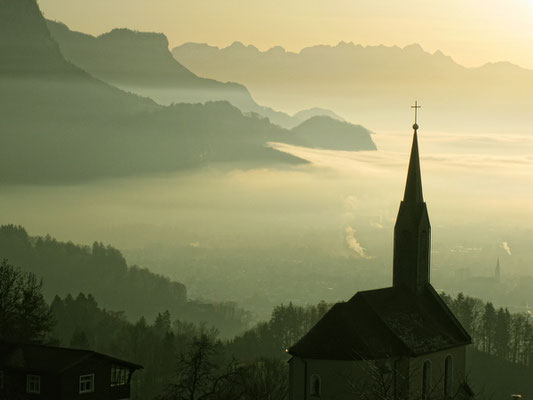 WIDMER Beda, Blick übers Rheintal oberhalb von Dornbirn