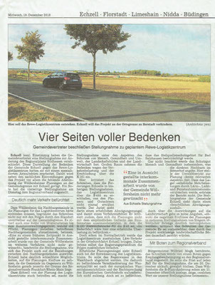 Wetterauer Zeitung, 19. Dezember 2018