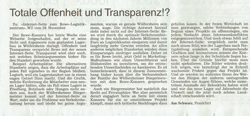 Wetterauer Zeitung, 8.12.2018
