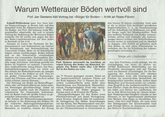 Wetterauer Zeitung, 26. Oktober 2018