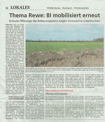 Wetterauer Zeitung vom 21.03.2020